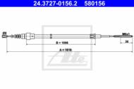 24.3727-0156.2 - Linka hamulca ręcznego ATE VAG GOLF III 94-97
