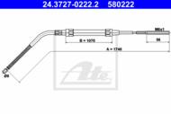 24.3727-0222.2 - Linka hamulca ręcznego ATE BMW 3 E36 COMPACT 93-00