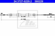 24.3727-0229.2 - Linka hamulca ręcznego ATE BMW Z3 E36 97-00