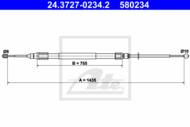 24.3727-0234.2 - Linka hamulca ręcznego ATE BMW 1 E81/E87 04-