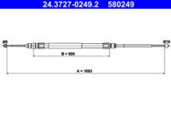 24.3727-0249.2 - Linka hamulca ręcznego ATE BMW 3 F34 GRAN TURISMO 13-