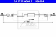 24.3727-0304.2 - Linka hamulca ręcznego ATE /tył L/ PSA ZX 91-97