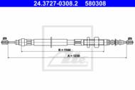 24.3727-0308.2 - Linka hamulca ręcznego ATE /P/ PSA XM 89-90