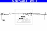 24.3727-0310.2 - Linka hamulca ręcznego ATE PSA BX 82-93