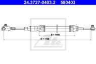 24.3727-0403.2 - Linka hamulca ręcznego ATE /przód/ DB W123 76-85