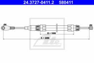 24.3727-0411.2 - Linka hamulca ręcznego ATE /przód/ DB W124 85-96