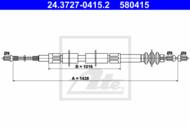 24.3727-0415.2 - Linka hamulca ręcznego ATE /tył/ DB MB 100D 87-96