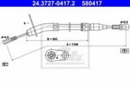 24.3727-0417.2 - Linka hamulca ręcznego ATE /tył P/ DB W126 80-91