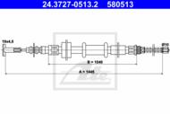 24.3727-0513.2 - Linka hamulca ręcznego ATE /tył L/ FIAT TIPO 88-95