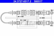 24.3727-0517.2 - Linka hamulca ręcznego ATE /tył/ FIAT FIORINO 88-93