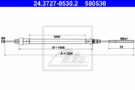 24.3727-0530.2 - Linka hamulca ręcznego ATE /tył L/ FIAT ULYSSE 94-02