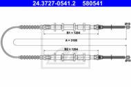 24.3727-0541.2 - Linka hamulca ręcznego ATE /tył/ FIAT FIORINO 93-01