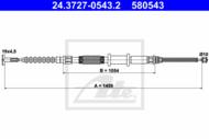 24.3727-0543.2 - Linka hamulca ręcznego ATE /tył L/ FIAT MAREA kombi 96-02