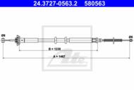 24.3727-0563.2 - Linka hamulca ręcznego ATE FIAT PUNTO 03-05 1.4