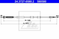 24.3727-0580.2 - Linka hamulca ręcznego ATE /tył P/ FIAT PUNTO 06-