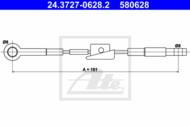 24.3727-0628.2 - Linka hamulca ręcznego ATE /przód/ FORD FIESTA 89-96