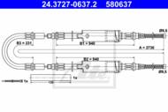 24.3727-0637.2 - Linka hamulca ręcznego ATE FORD TRANSIT 91-00