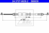 24.3727-0639.2 - Linka hamulca ręcznego ATE /tył/ FORD MONDEO 93-00