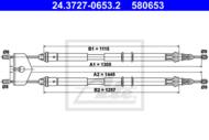 24.3727-0653.2 - Linka hamulca ręcznego ATE FORD FIESTA 02-08