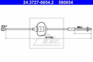 24.3727-0654.2 - Linka hamulca ręcznego ATE FORD FOCUS 01-04