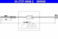 24.3727-0668.2 - Linka hamulca ręcznego ATE /przód/ FORD KA 06-08