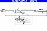 24.3727-0678.2 - Linka hamulca ręcznego ATE /przód/ FORD FOCUS II 04-11