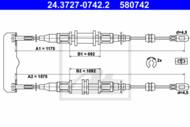 24.3727-0742.2 - Linka hamulca ręcznego ATE /tył/ OPEL ASTRA F 91-98