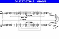 24.3727-0756.2 - Linka hamulca ręcznego ATE /tył/ OPEL ZAFIRA 01-03