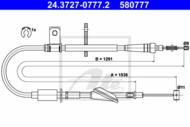 24.3727-0777.2 - Linka hamulca ręcznego ATE /tył L/ OPEL AGILA 03-07