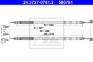 24.3727-0781.2 - Linka hamulca ręcznego ATE /tył/ OPEL CORSA D 06-