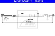 24.3727-0822.2 - Linka hamulca ręcznego ATE /P/ PSA 306 kombi 97-02