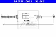 24.3727-1005.2 - Linka hamulca ręcznego ATE RENAULT 5 SUPER 85-96