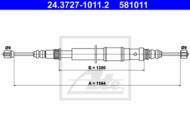 24.3727-1011.2 - Linka hamulca ręcznego ATE /+ABS/ RENAULT 19 88-95