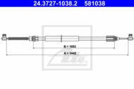 24.3727-1038.2 - Linka hamulca ręcznego ATE RENAULT TWINGO 93-07 -ABS