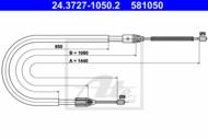 24.3727-1050.2 - Linka hamulca ręcznego ATE RENAULT MEGANE 96-02