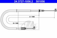 24.3727-1056.2 - Linka hamulca ręcznego ATE /tył L/ RENAULT SCENIC 99-03