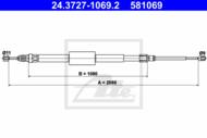 24.3727-1069.2 - Linka hamulca ręcznego ATE RENAULT MEGANE II 03-