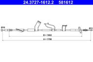 24.3727-1612.2 - Linka hamulca ręcznego ATE HONDA CR-V III 4WD 07-12