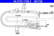 24.3727-1728.2 - Linka hamulca ręcznego ATE /tył P/ NISSAN PRIMERA 02-08