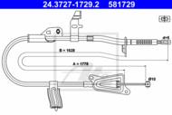 24.3727-1729.2 - Linka hamulca ręcznego ATE /tył L/ NISSAN PRIMERA 02-08