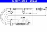 24.3727-1808.2 - Linka hamulca ręcznego ATE /tył P/ MAZDA 626 91-97