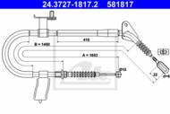 24.3727-1817.2 - Linka hamulca ręcznego ATE /tył L/ MAZDA 323 94-98