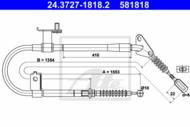 24.3727-1818.2 - Linka hamulca ręcznego ATE /tył P/ MAZDA 323 94-98