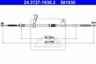 24.3727-1930.2 - Linka hamulca ręcznego ATE /L/ TOYOTA AVENSIS 03-08