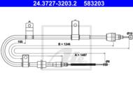 24.3727-3203.2 - Linka hamulca ręcznego ATE /tył P/ KIA PICANTO 04-