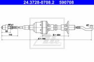 24.3728-0708.2 - Linka sprzęgła ATE OPEL ASCONA C 81-88