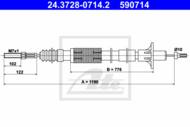 24.3728-0714.2 - Linka sprzęgła ATE OPEL OMEGA A 86- 1.8-2.0