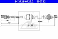 24.3728-0722.2 - Linka sprzęgła ATE OPEL ASTRA F 95-98