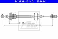 24.3728-1014.2 - Linka sprzęgła ATE RENAULT TWINGO 93-98