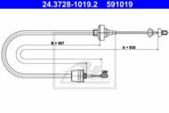 24.3728-1019.2 - Linka sprzęgła ATE RENAULT TWINGO 98-07 1.2